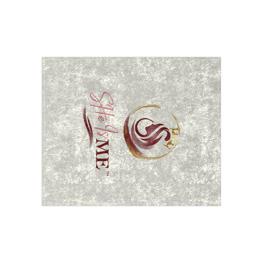 She Is Me Crushed Velvet Throw Blanket — Luxurious Silver Logo Velvet Blanket