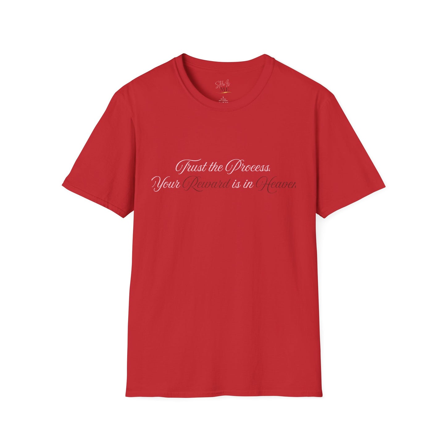 Reward Heaven T-Shirt — Minimal Script Inspirational Tee