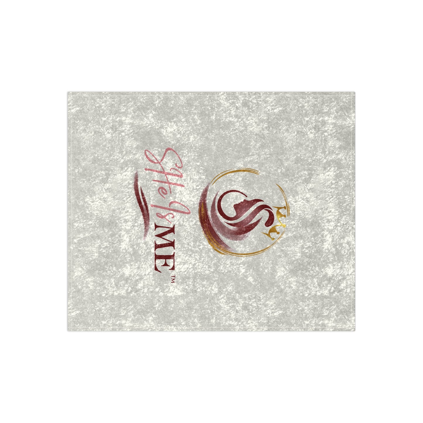 She Is Me Crushed Velvet Throw Blanket — Luxurious Silver Logo Velvet Blanket