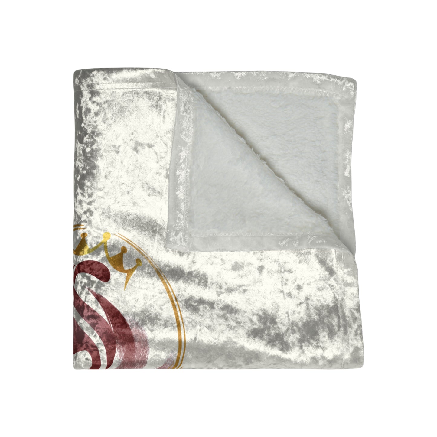 She Is Me Crushed Velvet Throw Blanket — Luxurious Silver Logo Velvet Blanket
