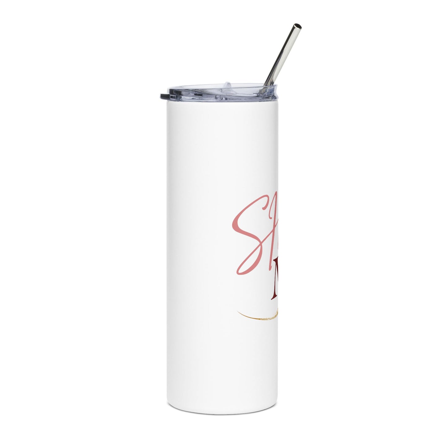 20oz Stainless Tumbler — 'She Is Mine' Rose Gold Script Bridal Couple Tumbler