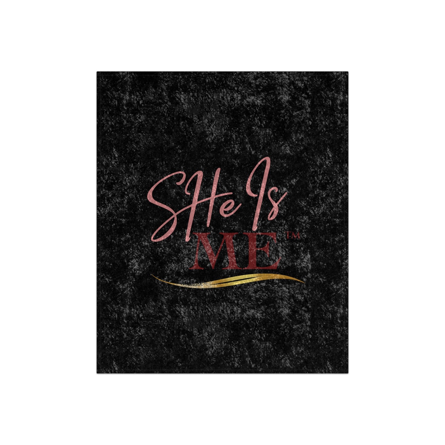 She Is Me Crushed Velvet Blanket - Inspirational Black & Pink Throw for Women, Gifts for Her