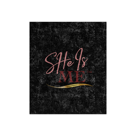 She Is Me Crushed Velvet Blanket - Inspirational Black & Pink Throw for Women, Gifts for Her