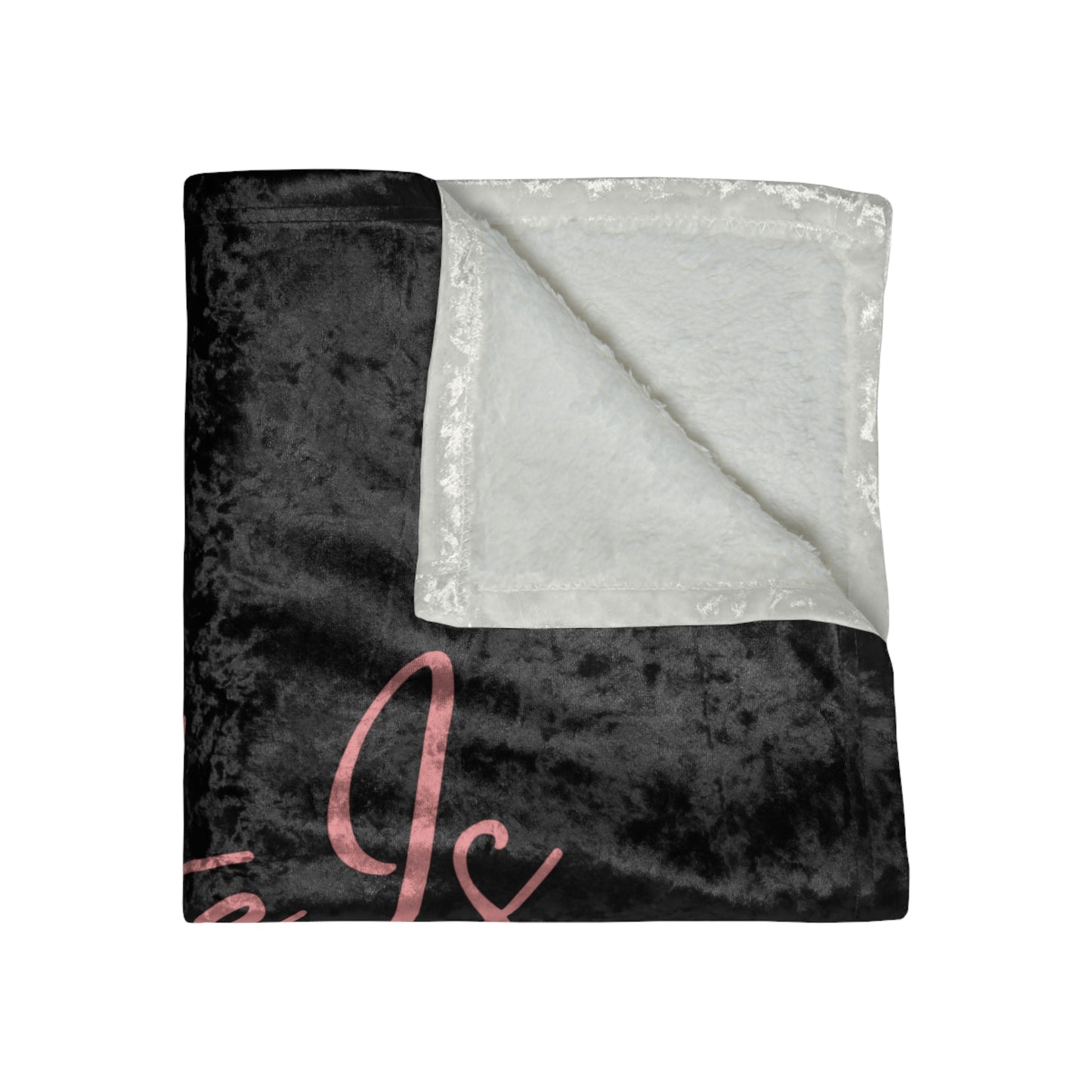 She Is Me Crushed Velvet Blanket - Inspirational Black & Pink Throw for Women, Gifts for Her