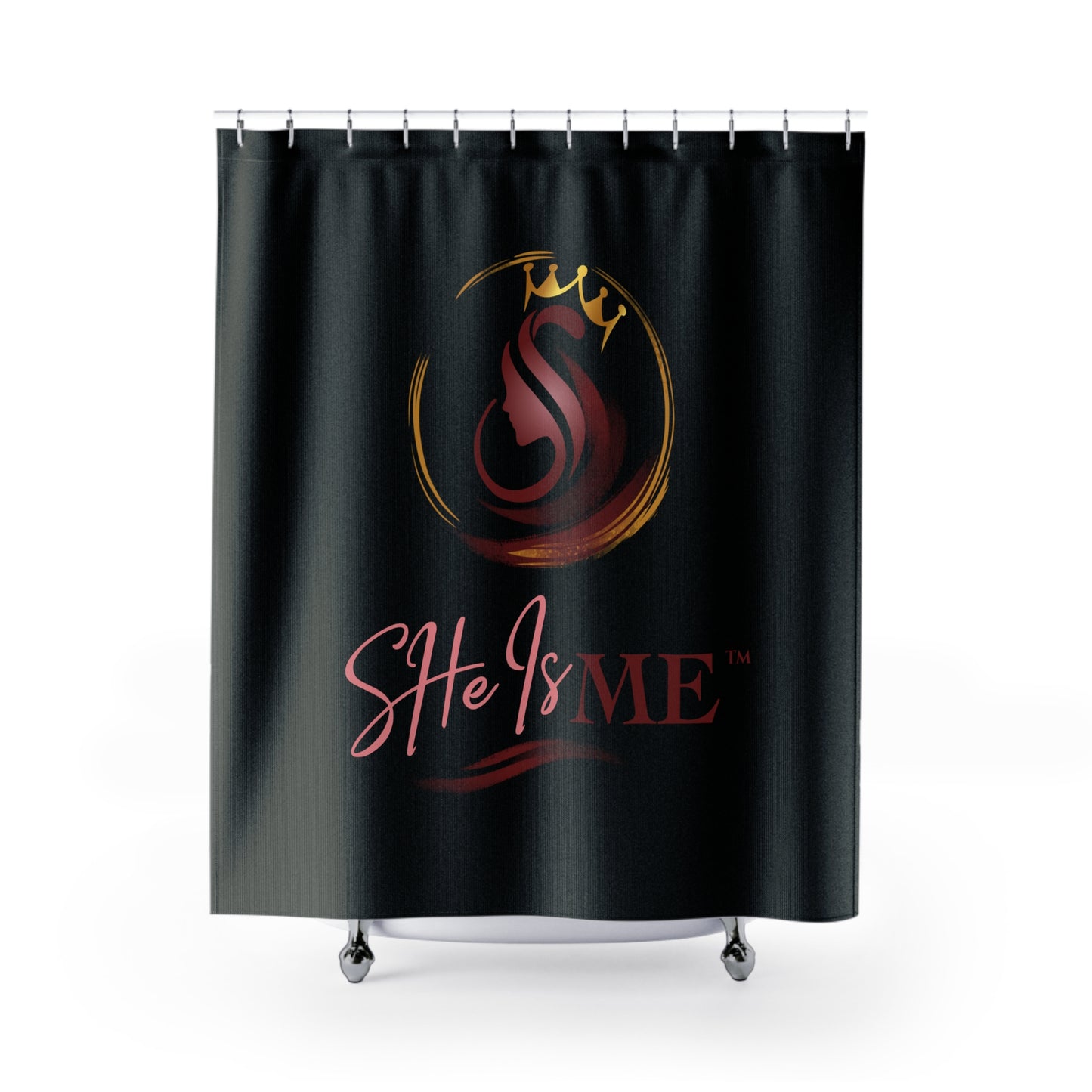 Shower Curtain - "She Is Me" Crowned Silhouette Bathroom Curtain