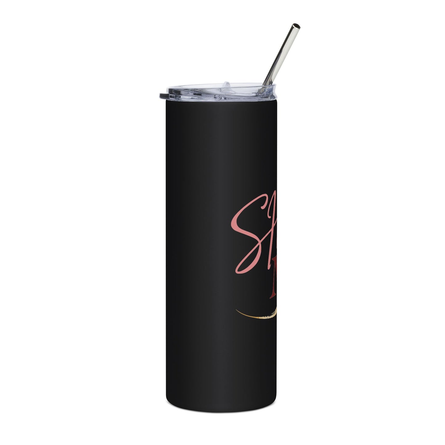 20oz Stainless Tumbler — 'She Is Mine' Rose Gold Script Bridal Couple Tumbler