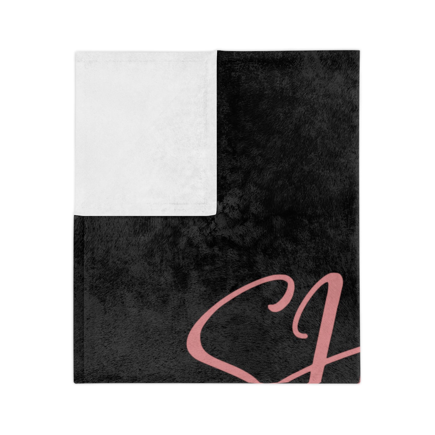 She Is Me Velveteen Microfiber Blanket — Plush Black Throw with Pink & Gold Script