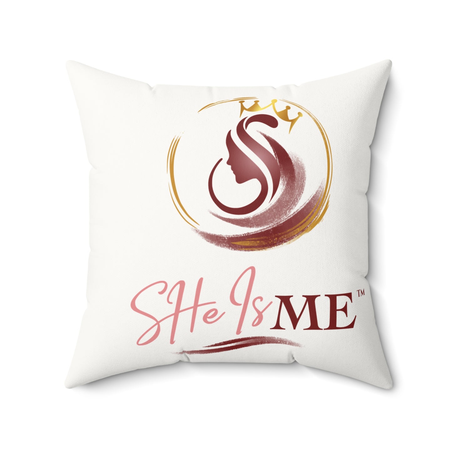 She Is Me Faux Suede Accent Pillow — Inspirational Decorative Throw Pillow