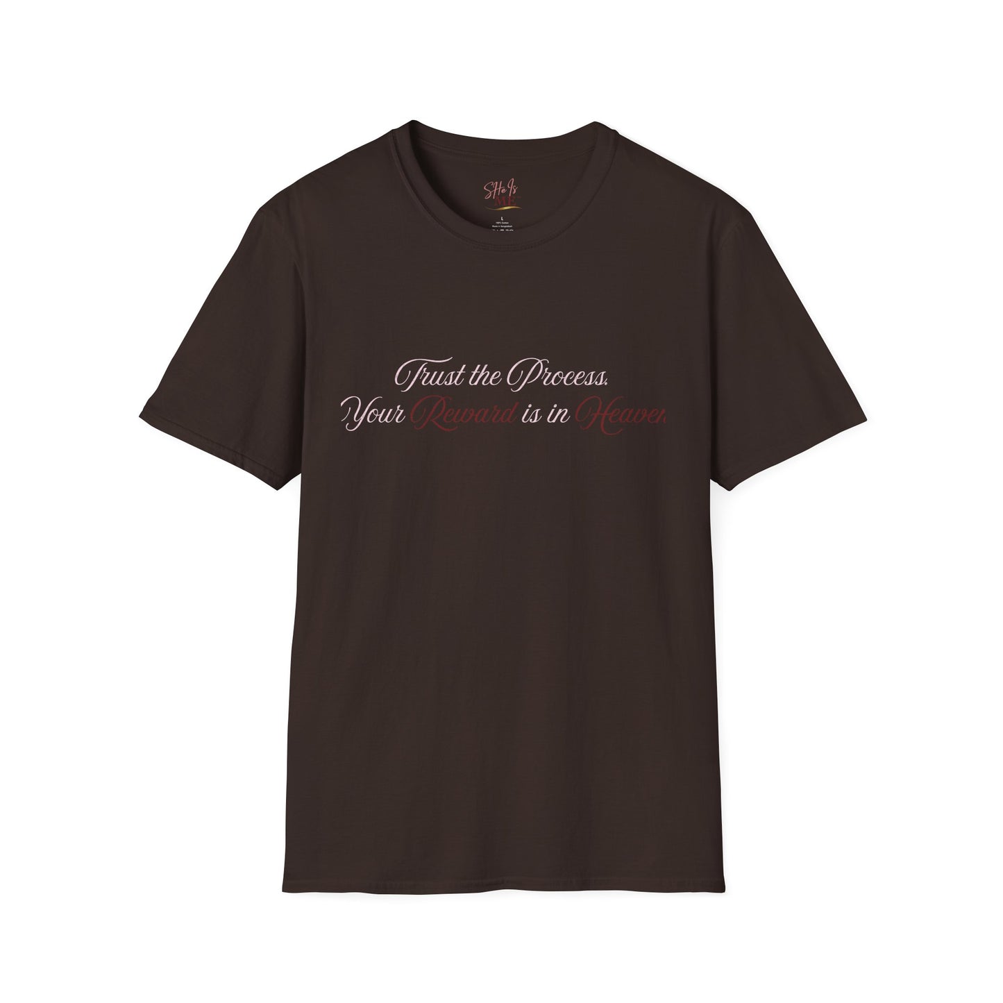 Reward Heaven T-Shirt — Minimal Script Inspirational Tee