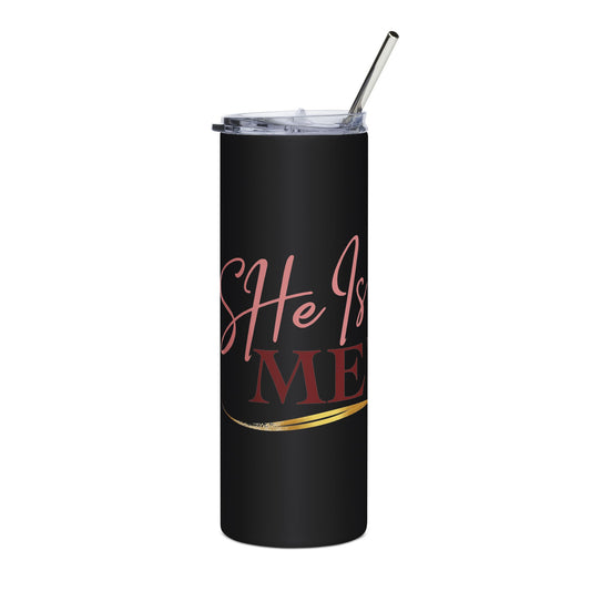 20oz Stainless Tumbler — 'She Is Mine' Rose Gold Script Bridal Couple Tumbler