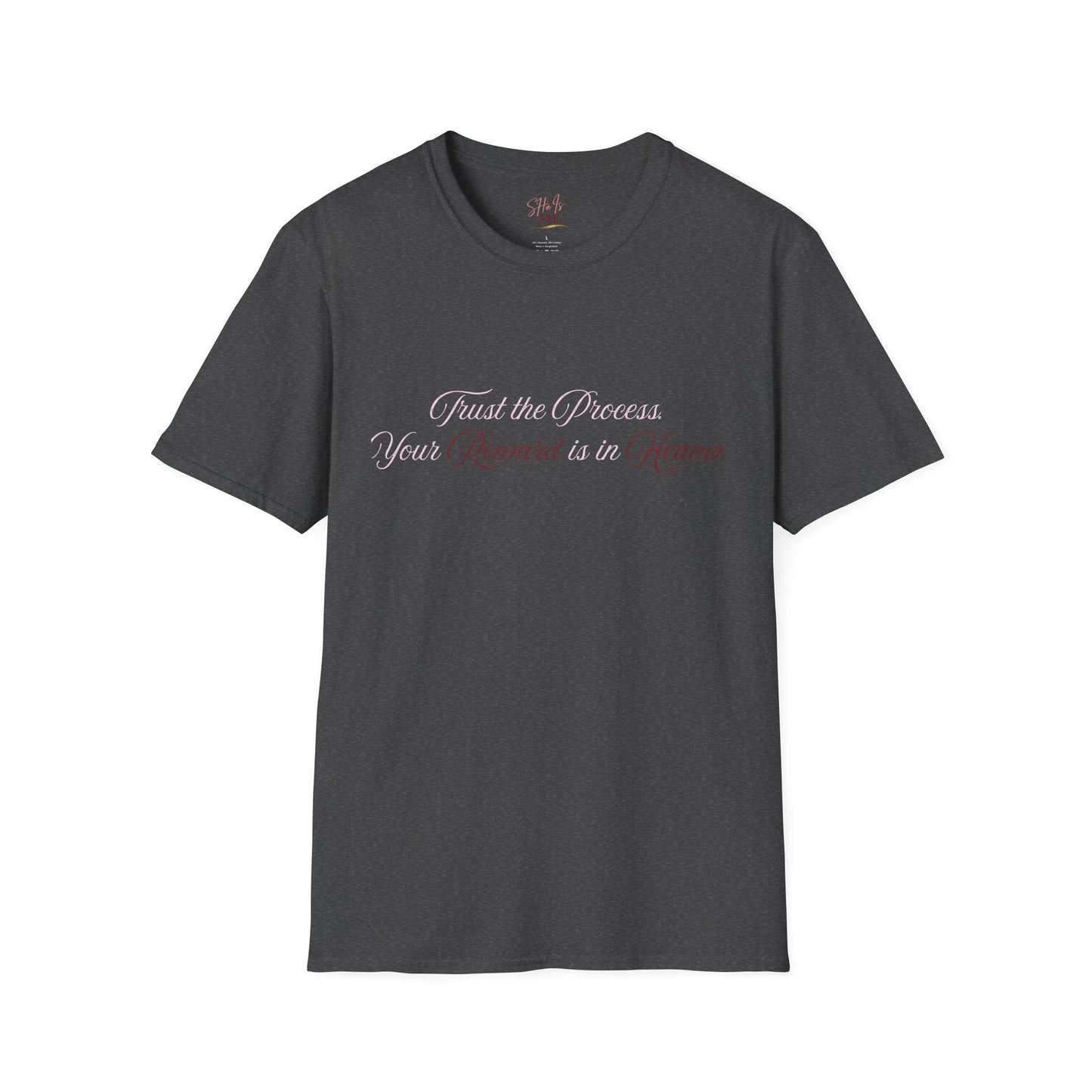 Reward Heaven T-Shirt — Minimal Script Inspirational Tee