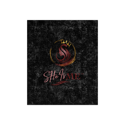 Crushed Velvet Blanket — 'She Is Me' Crowned Swan Luxury Throw