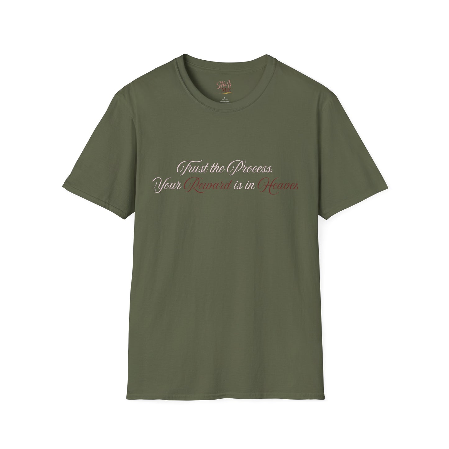 Reward Heaven T-Shirt — Minimal Script Inspirational Tee